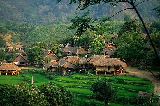 In Mai chau leeft de bevolking nog traditioneel. Back to basic.