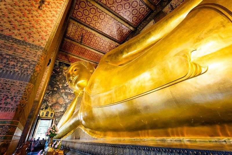 Deze liggende Boeddha vind je in What Pho, de oudste tempel van Bangkok<br>