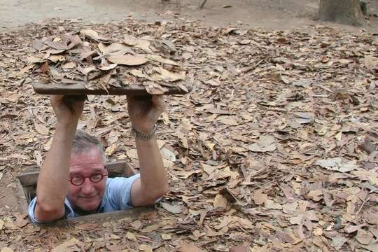 De Cu Chi tunnel in de omgeving van Ho Chi Minh City<br>