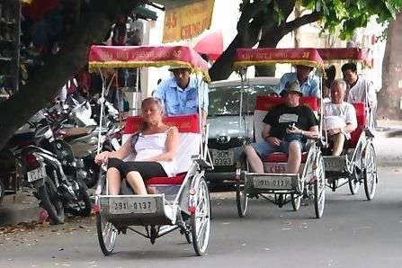 In Hanoi is de riksja wel erg handig! Zo zie je snel best wel veel van de stad.