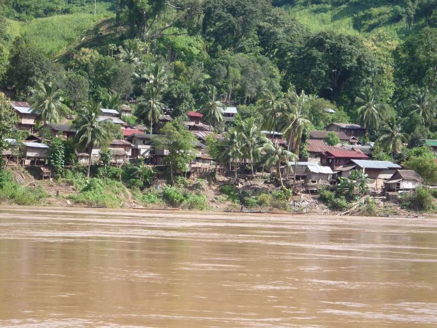 Dorpjes langs de Mekong rivier <br>