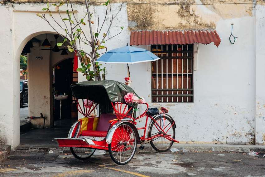 Straatbeeld in Penang<br>