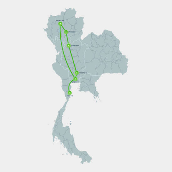 De route van deze leuke treinreis<br>