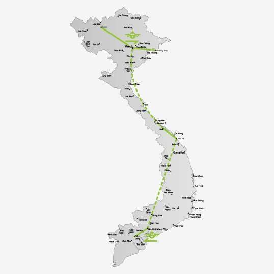 De route van Vietnam rondreis in drie weken<br>